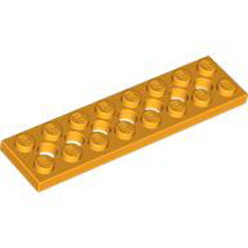 Plate 2x8 with Holes Flame Yellowish Orange