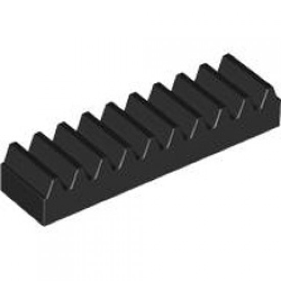 Toothed Bar 1x4, M=1, Z=10 Black