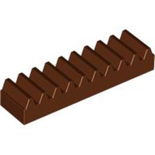 Toothed Bar 1x4, M=1, Z=10 Reddish Brown