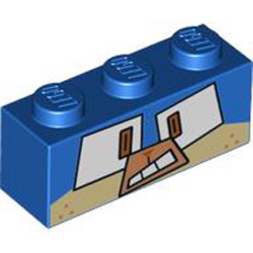 Brick 1x3 Number 24 Bright Blue