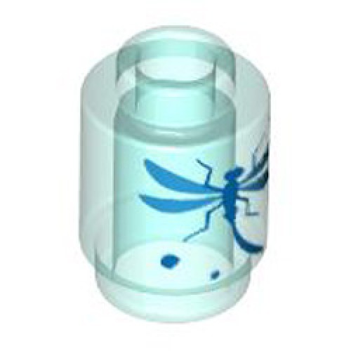 Round Brick 1x1 Number 18 Transparent Light Blue