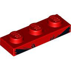 Plate 1x3 Number 18 Bright Red