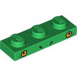 Plate 1x3 Number 19 Dark Green