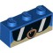 Brick 1x3 Dog Face with Sunglasses Bright Blue