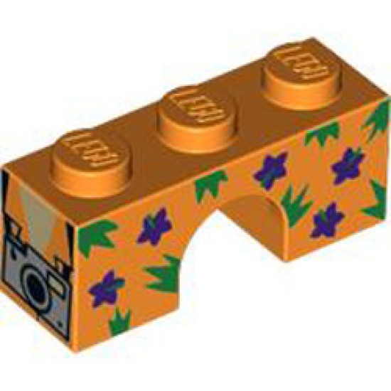 Brick 1x3 with Bow Number 11 Bright Orange