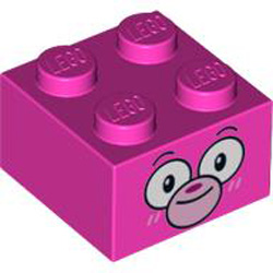 Brick 2x2 Number 117 Bright Purple