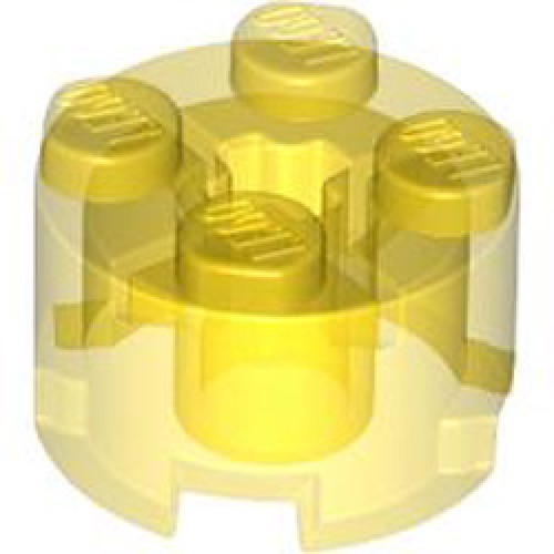 Brick 2x2 Circle with Cross Transparent Yellow