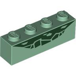 Brick 1x4 Number 43 Sand Green