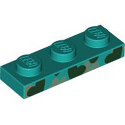 Plate 1x3 Number 23 Bright Bluish Green