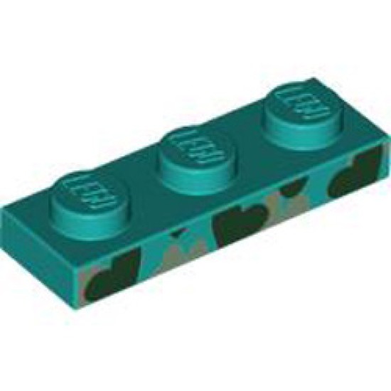 Plate 1x3 Number 23 Bright Bluish Green