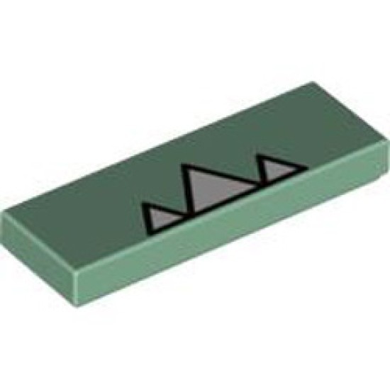 Flat Tile 1x3 Number 17 Sand Green