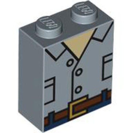 Brick 1x2x2 Number 143 Sand Blue