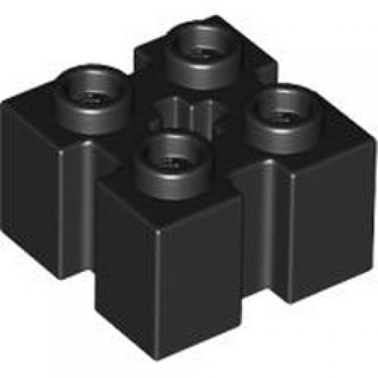 Brick 2x2 with Groove and Cross Hole Black