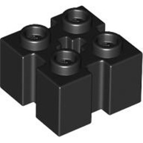 Brick 2x2 with Groove and Cross Hole Black Brick 2x2 with Groove and Cross Hole Black