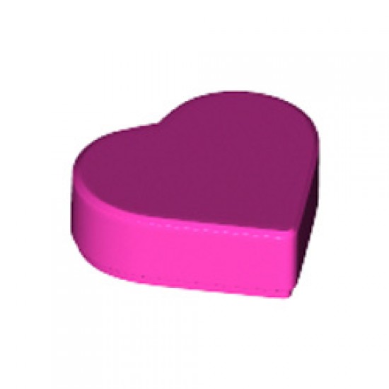 Tile 1x1 Heart Number 1 Bright Purple