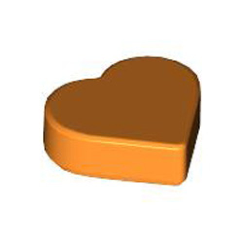 Tile 1x1 Heart Number 1 Bright Orange