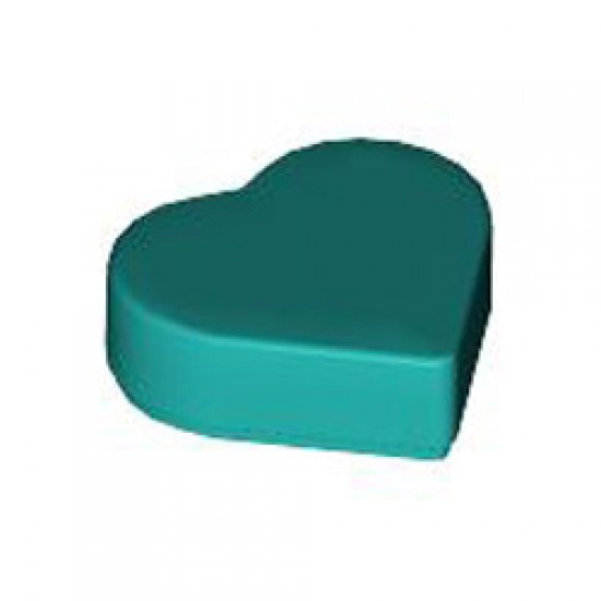 Tile 1x1 Heart Number 1 Bright Bluish Green