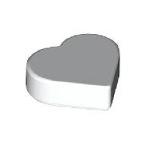 Tile 1x1 Heart Number 1 White