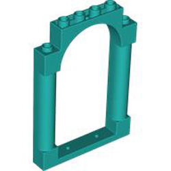 Wall 1x6x7 with Arch Bright Bluish Green