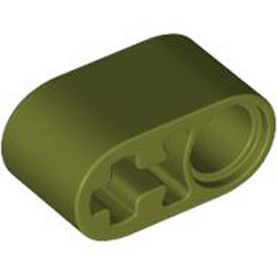 Beam 1x2 with Cross and Hole Olive Green