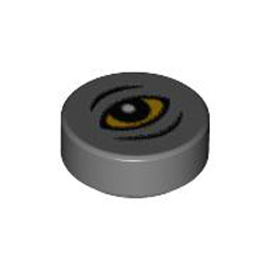 Flat Tile 1x1 Round Number 97 Dark Stone Grey