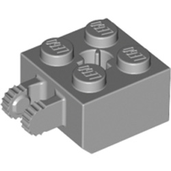 Brick 2x2 Friction / Fork Vertical End Medium Stone Grey