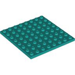 Plate 8x8 Bright Bluish Green Plate 8x8 Bright Bluish Green