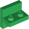 Plate 1x2 with Vertical Tube Dark Green