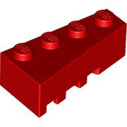 Right Brick 2x4 with Angle Bright Red