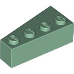 Right Brick 2x4 with Angle Sand Green
