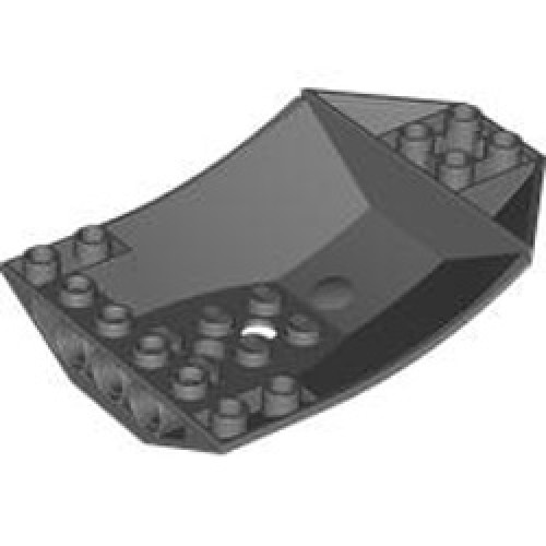 Shell 6x8x2 with Bow / Angle / Reverse Dark Stone Grey