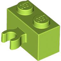 Brick 1x2 with Horizontal Holder Bright Yellowish Green Brick 1x2 with Horizontal Holder Bright Yellowish Green