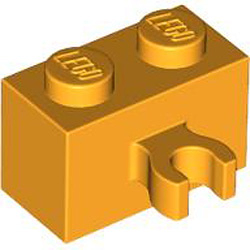 Brick 1x2 with Horizontal Holder Flame Yellowish Orange