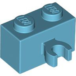 Brick 1x2 with Horizontal Holder Medium Azur Brick 1x2 with Horizontal Holder Medium Azur