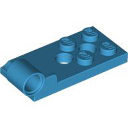 Plate 2x4 with Hinge and 2 Bottom 4.85 Holes Dark Azur