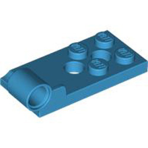 Plate 2x4 with Hinge and 2 Bottom 4.85 Holes Dark Azur