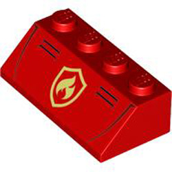 Roof Tile 2x4 Degree 45 Number 5 Bright Red