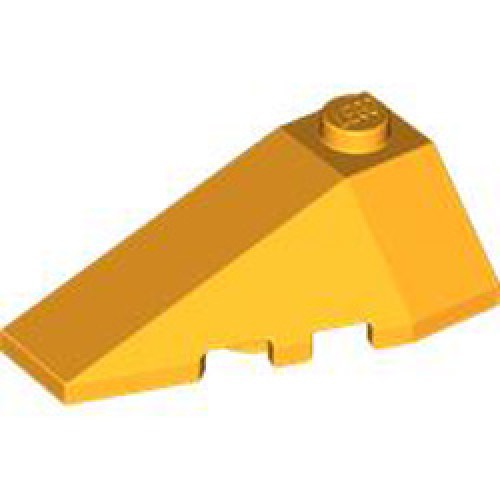 Left Roof Tile 2x4 with Angle Flame Yellowish Orange