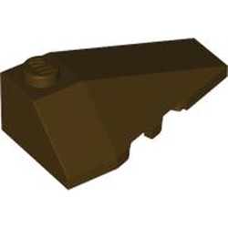 Right Roof Tile 2x4 with Angle Dark Brown