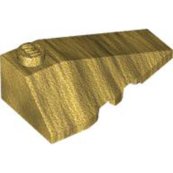 Right Roof Tile 2x4 with Angle Warm Gold