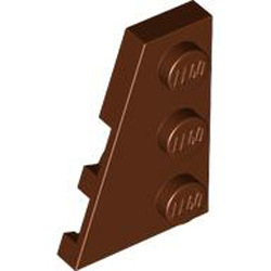 Left Plate 2x3 with Angle Reddish Brown