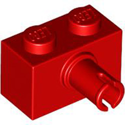 Brick 1x2 with Horizontal Snap with Bottom Stud Holder Bright Red