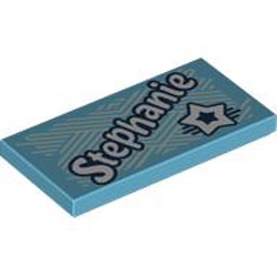 Flat Tile 2x4 Number 180 Medium Azur