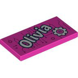 Flat Tile 2x4 Number 181 Bright Purple