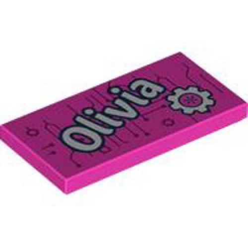 Flat Tile 2x4 Number 181 Bright Purple