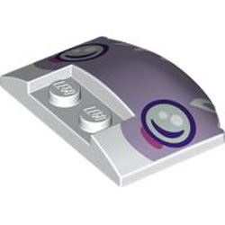 Plate 3x4x2/3 with Bow with Knobs Number 3 White