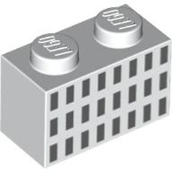 Brick 1x2 Number 44 White