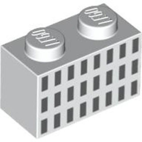 Brick 1x2 Number 44 White