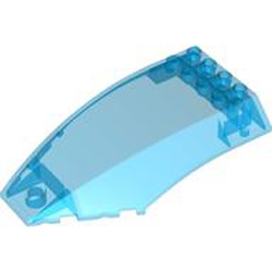 Shell 6x10x2 with Bow / Angle Transparent Blue