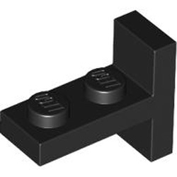 Plate 2x1 with Vertical Tube Black